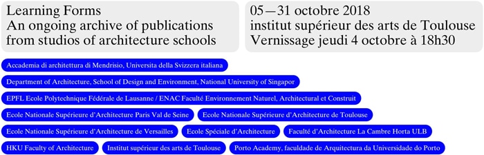 Exposition Learning Forms, ENSA Toulouse, isdaT